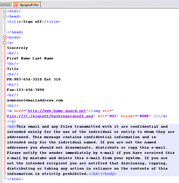 DIY Signature in thunderbird